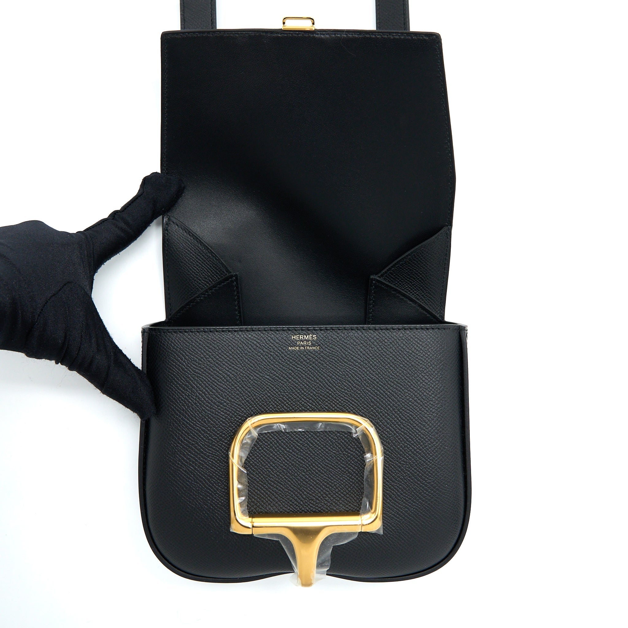 HERMES MINI DELLA CAVALLERIA EPSOM BLACK GHW