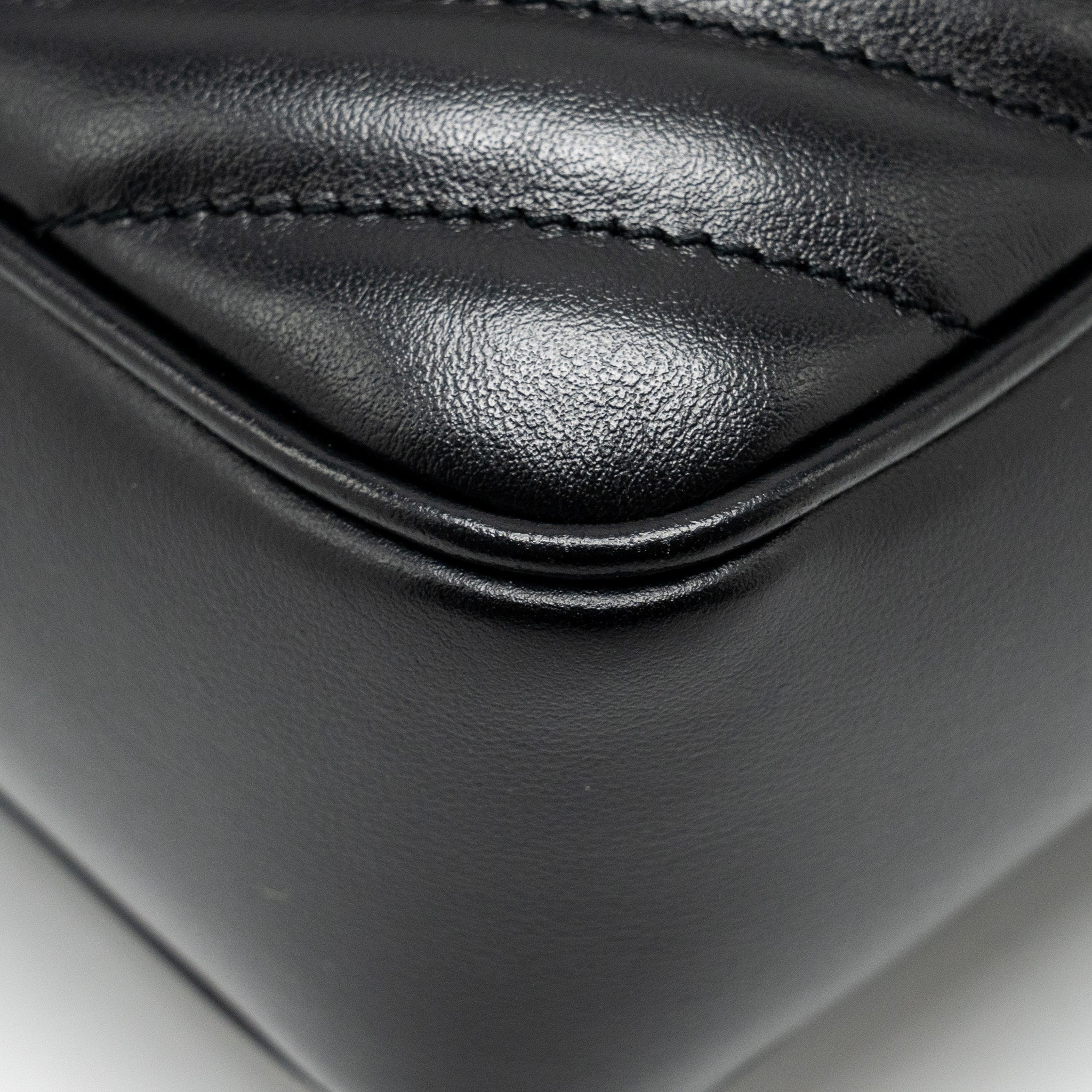 SAINT LAURENT LOU CAMERA BAG CALFSKIN BLACK RUTHENIUM SHW
