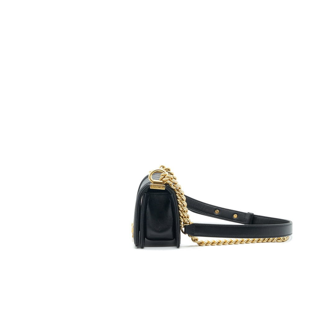 CHANEL BOY EXTRA MINI LAMBSKIN IN BLACK GHW