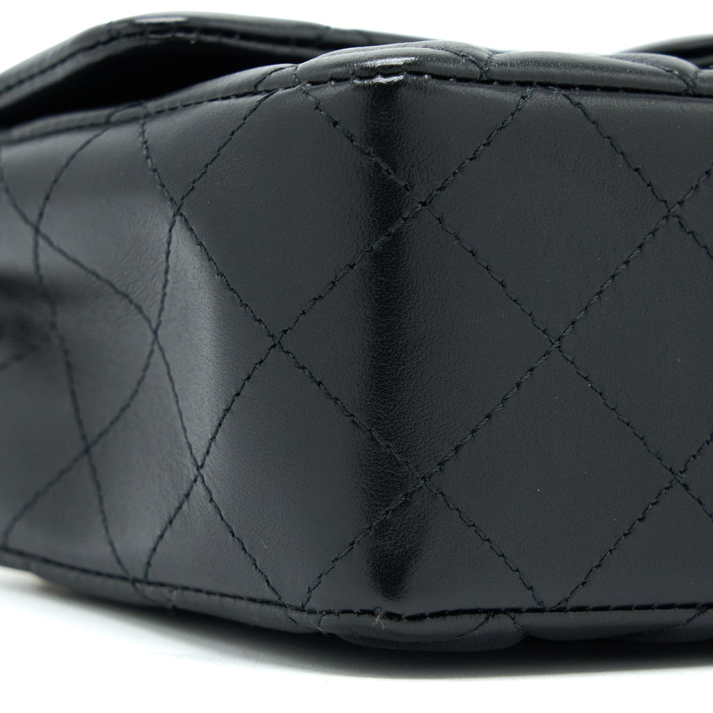 CHANEL CLASSIC MINI RECTANGULAR FLAP BAG LAMBSKIN BLACK LGHW (MICROCHIP)