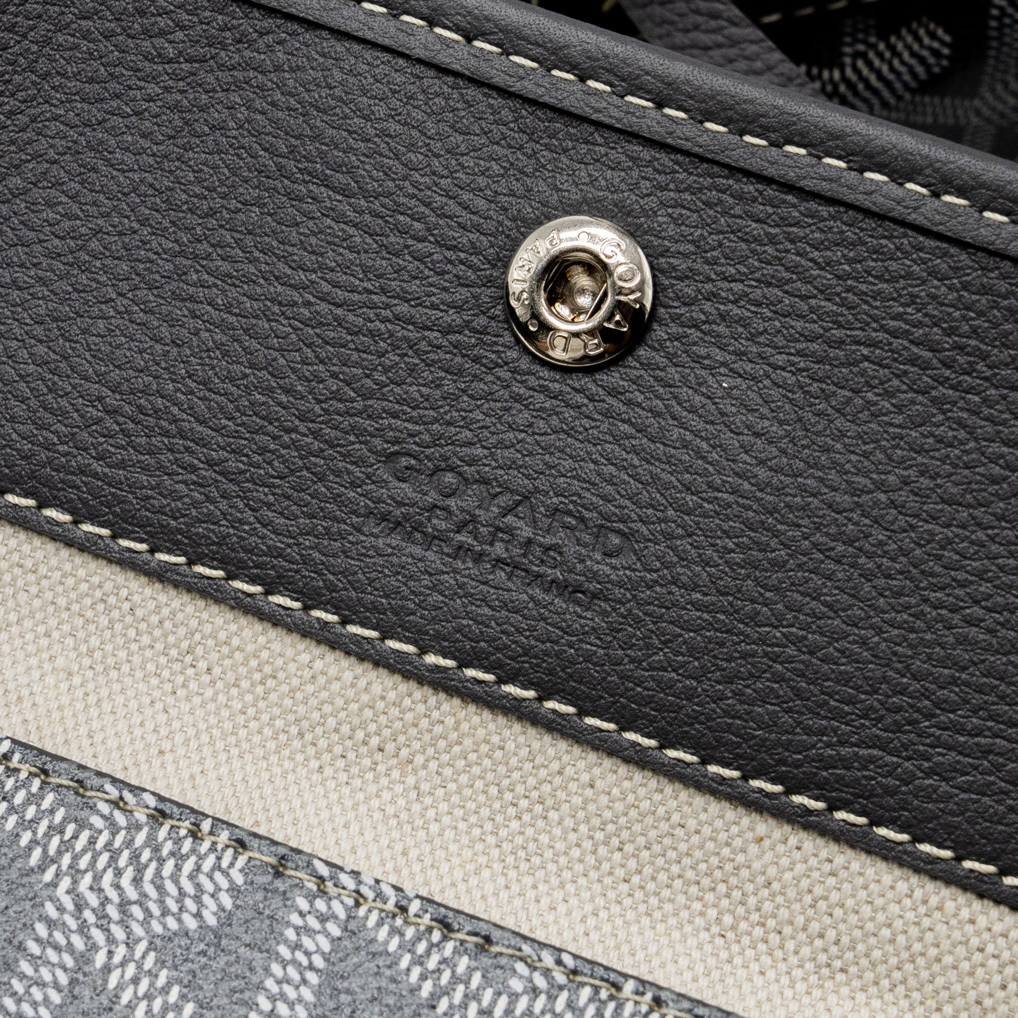 GOYARD SAINT LOUIS PM TOTE BAG GOYARDINE CANVAS GREY SHW