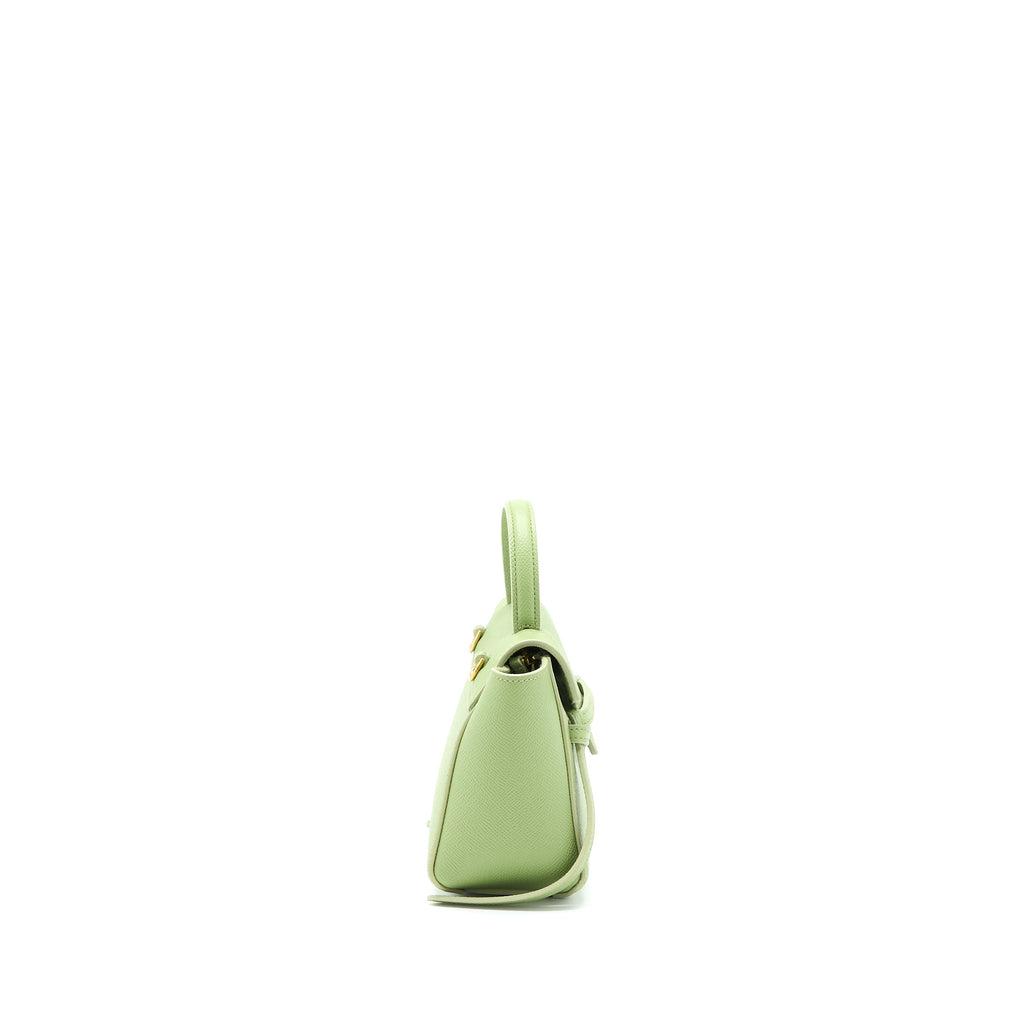CELINE PICO BELT BAG GRAINED CALFSKIN LIGHT GREEN GHW