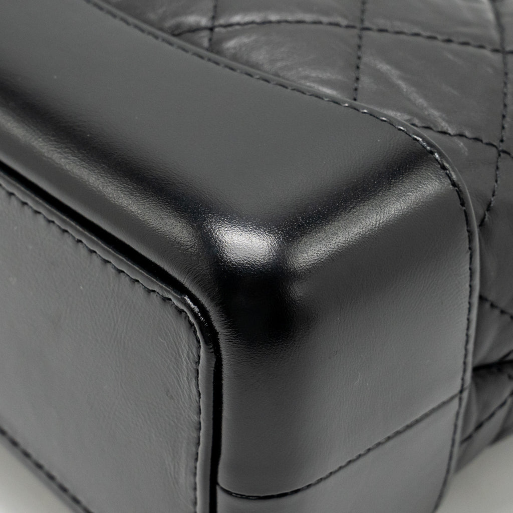 CHANEL SMALL GABRIELLE BACKPACK CALFSKIN BLACK MULTICOLOUR HARDWARE (MICROCHIP)