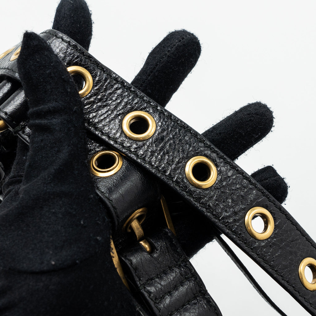 BALENCIAGA LE CAGOLE XS LAMBSKIN BLACK GHW