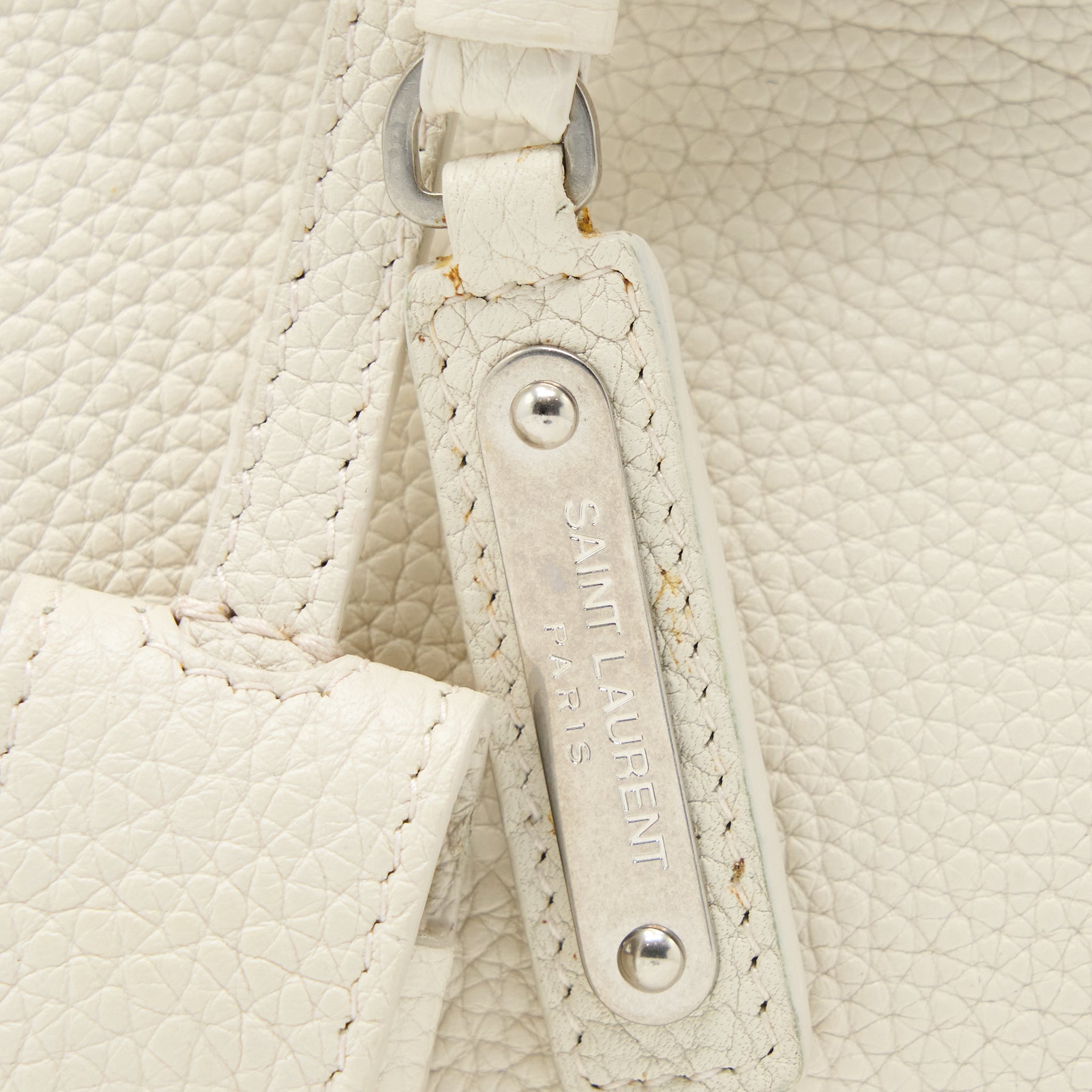 SAINT LAURENT SAC DE JOUR TOTE BAG CALFSKIN WHITE SHW