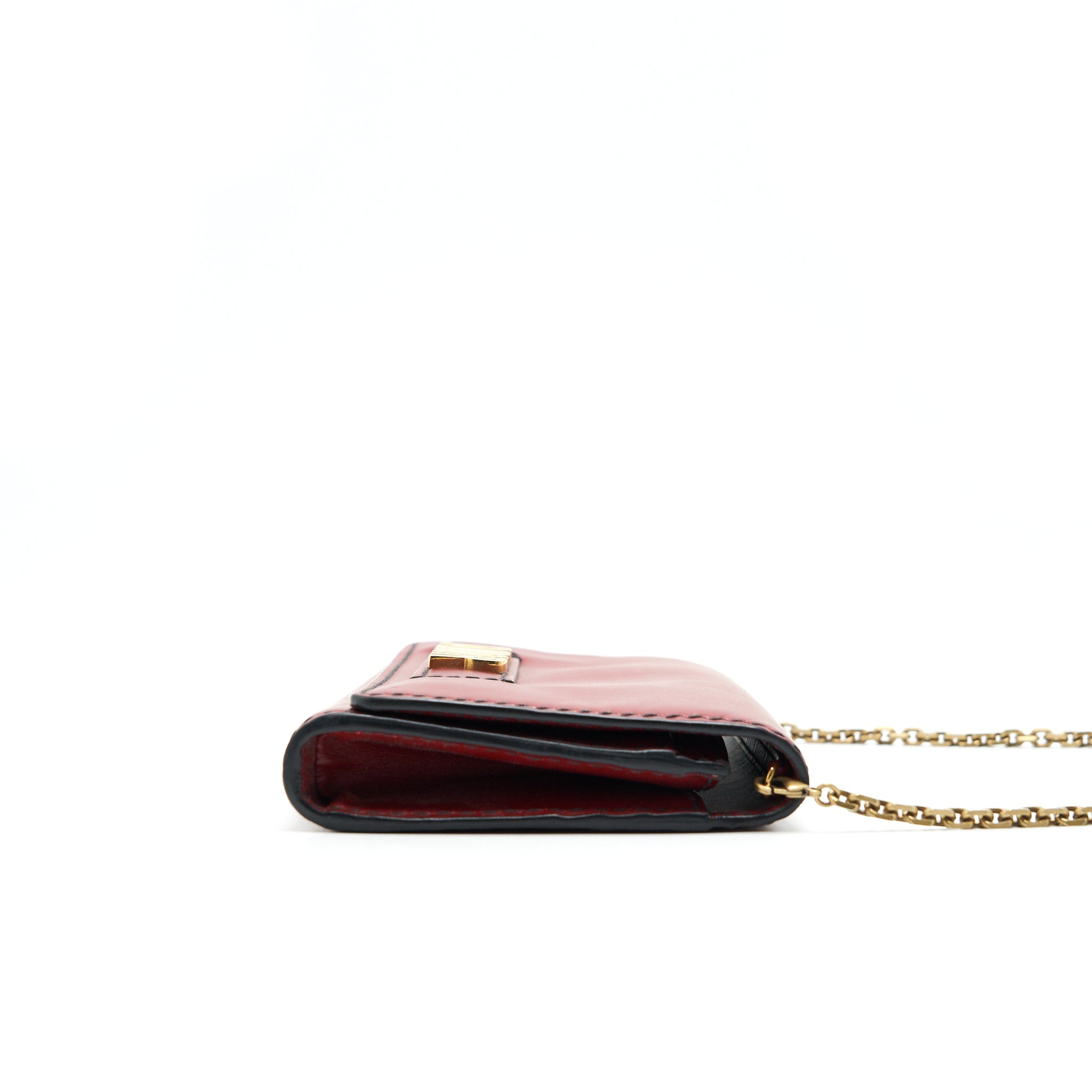 DIOR J'ADIOR SMALL LONG WALLET ON CHAIN RED WITH GHW