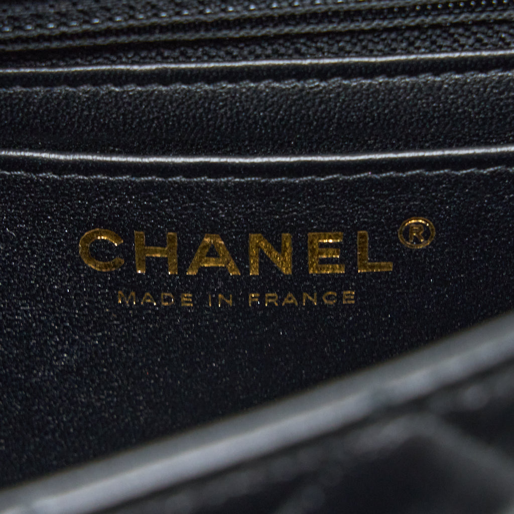 CHANEL CLASSIC MINI RECTANGULAR FLAP BAG LAMBSKIN BLACK LGHW (MICROCHIP)