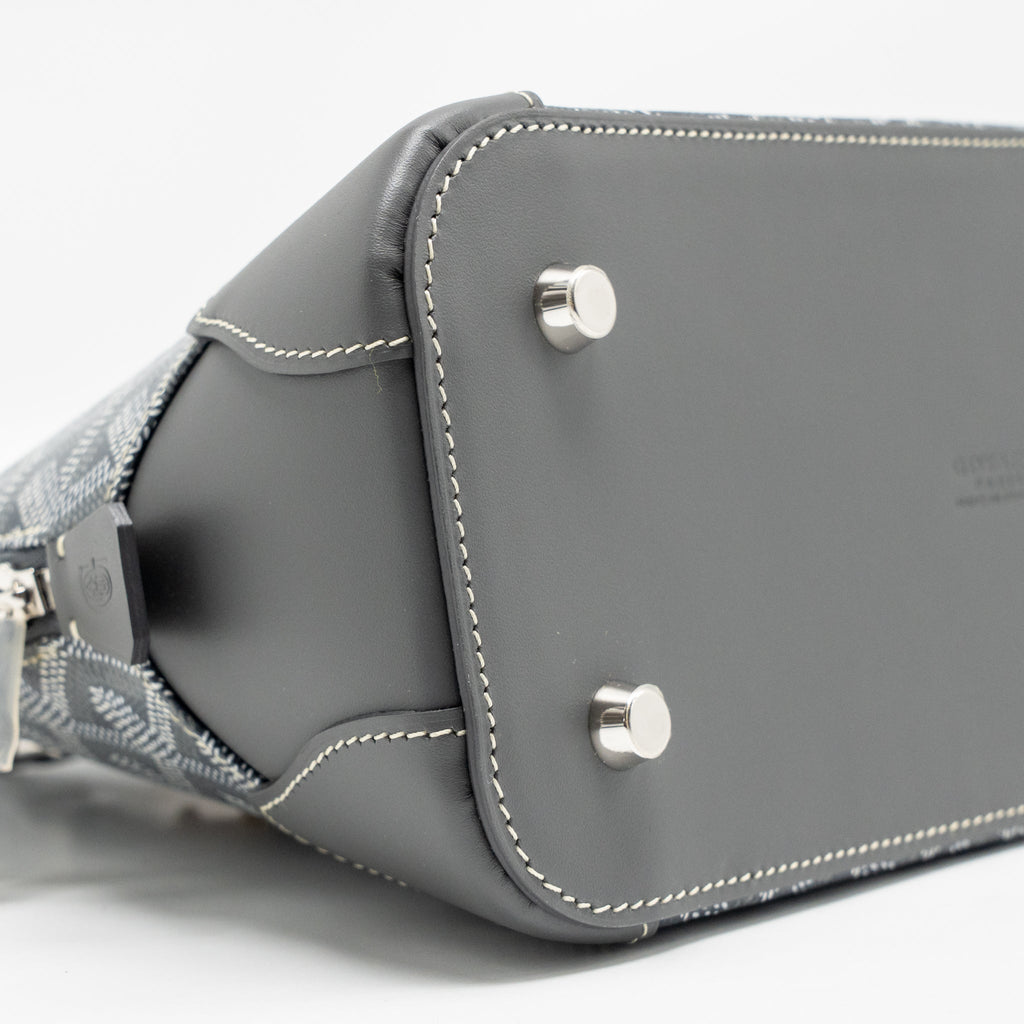 GOYARD VENDOME MINI BAG GOYARDINE CANVAS/CHEVROCHES CALFSKIN GREY SHW