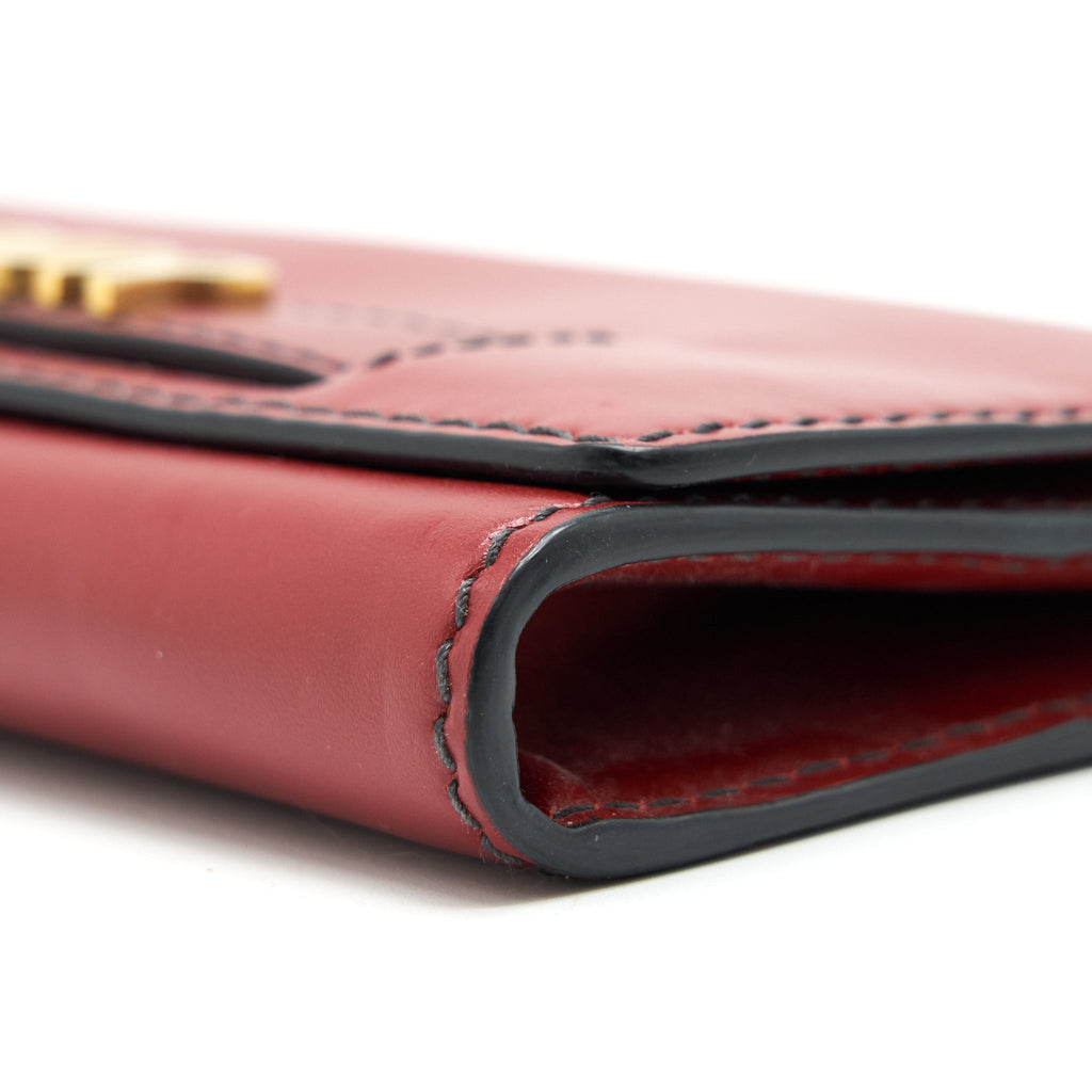 DIOR J'ADIOR SMALL LONG WALLET ON CHAIN RED WITH GHW