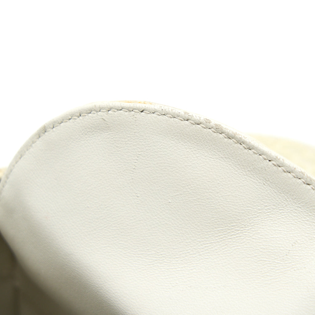 DIOR MINI LADY DIOR HIMALAYAN CROCODILE WHITE SHW