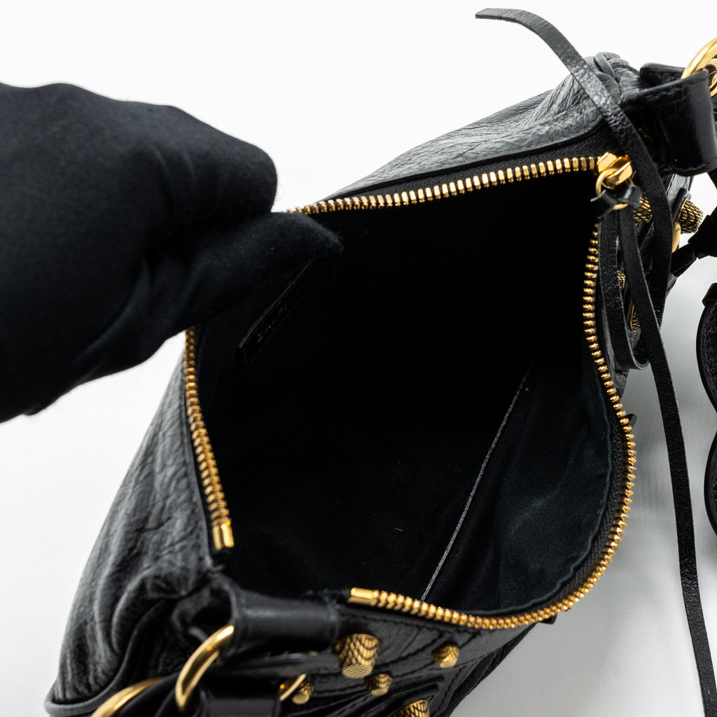 BALENCIAGA LE CAGOLE XS LAMBSKIN BLACK GHW