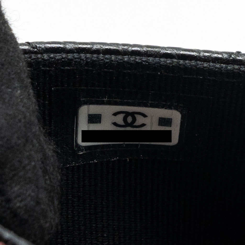 CHANEL CLASSIC FLAP CARD HOLDER CAVIAR BLACK GHW (MICROCHIP)