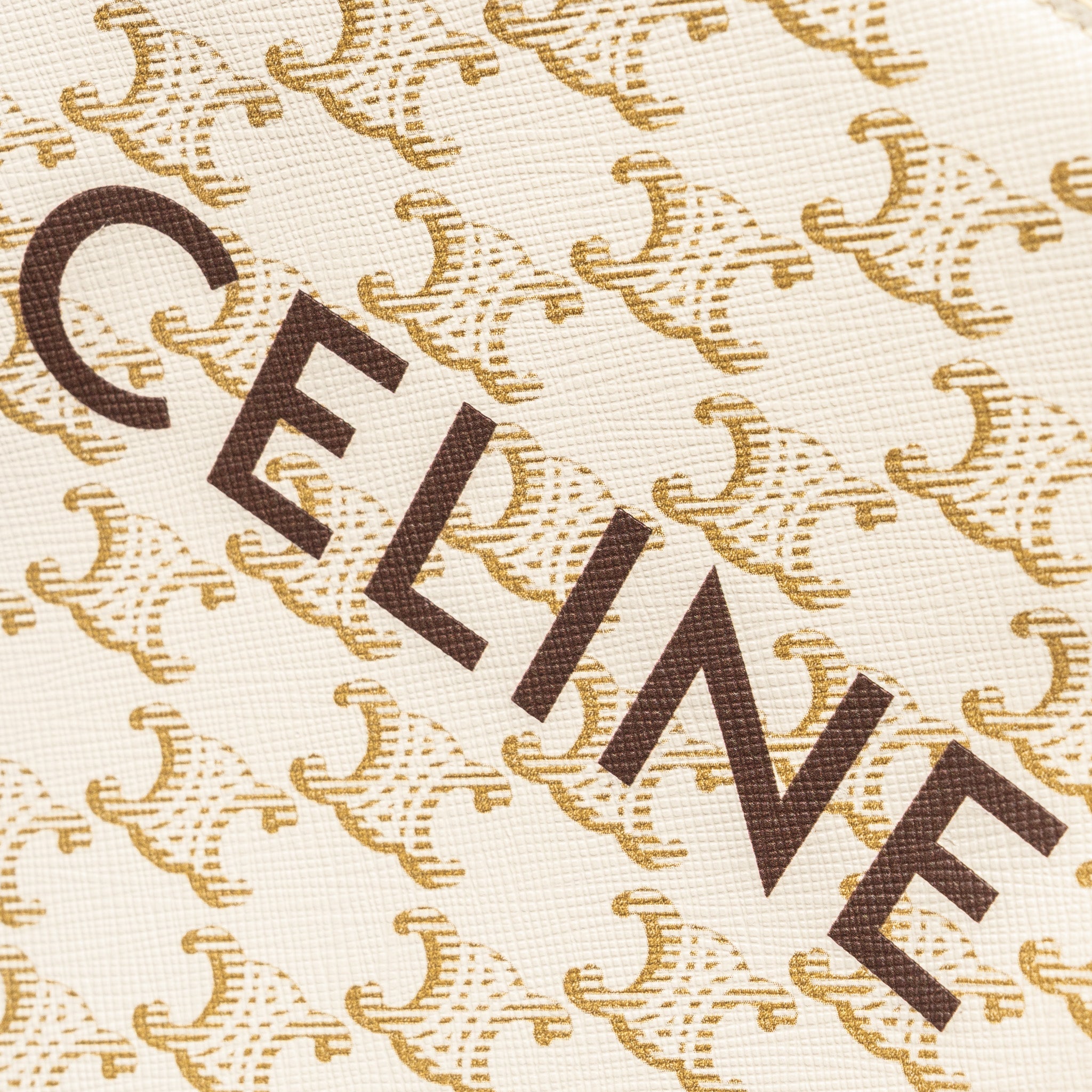 CELINE MINI VERTICAL CABAS IN TRIOMPHE CANVAS/CALFSKIN WHITE GHW
