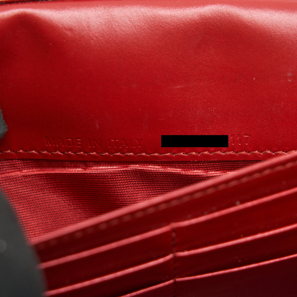 DIOR J'ADIOR SMALL LONG WALLET ON CHAIN RED WITH GHW