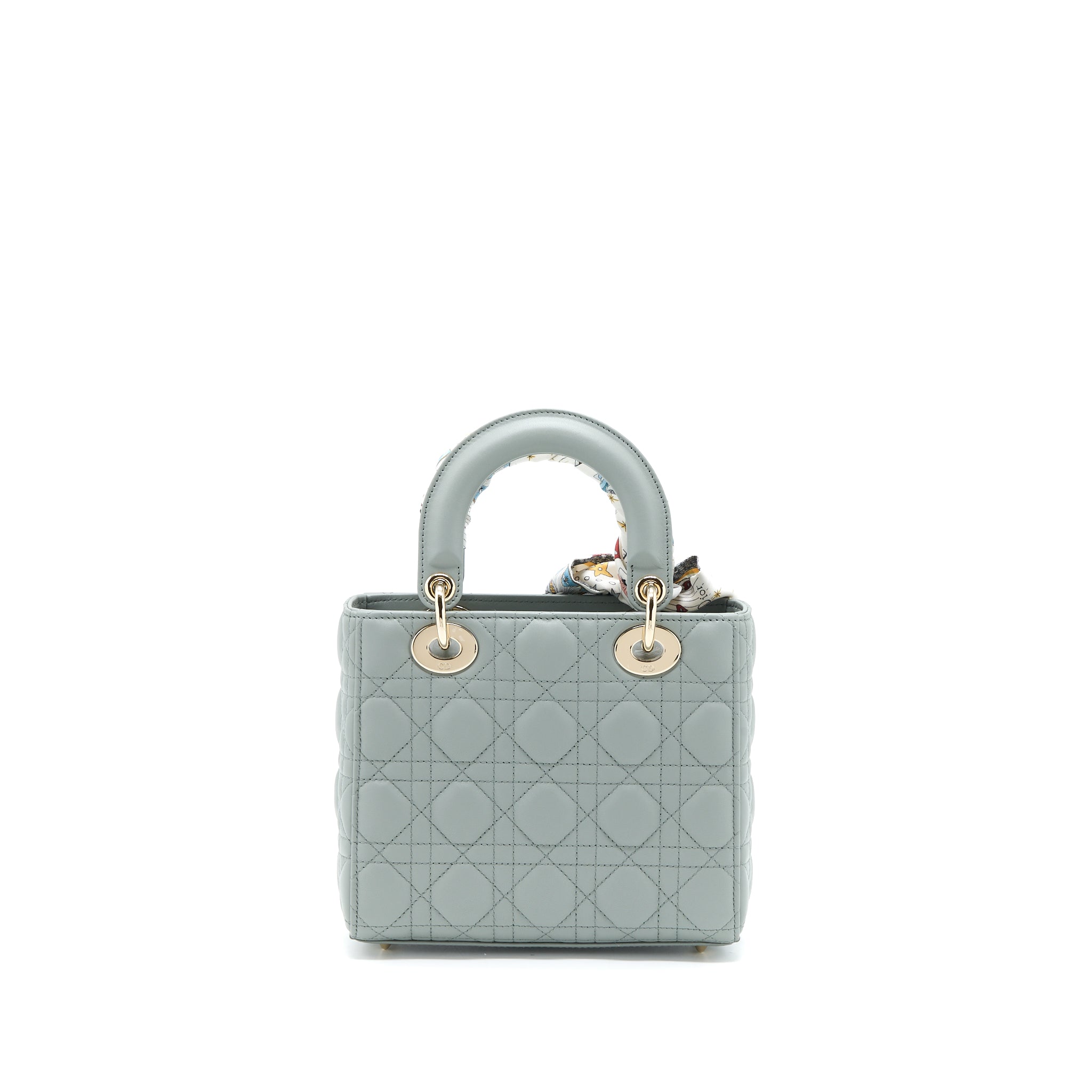 DIOR SMALL LADY DIOR MY ABCDIOR LAMBSKIN CANNAGE GRAY LGHW