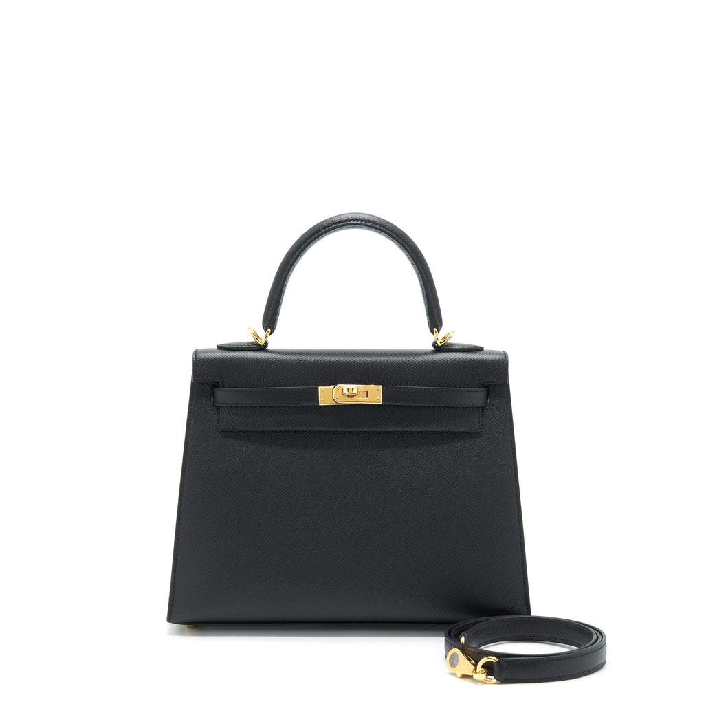 HERMES KELLY 25 EPSOM BLACK GHW