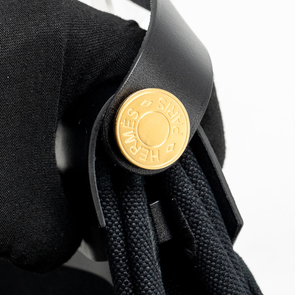 HERMES HERBAG MINI CANVAS/HUNTER LEATHER BLACK GHW