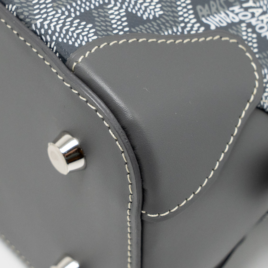 GOYARD VENDOME MINI BAG GOYARDINE CANVAS/CHEVROCHES CALFSKIN GREY SHW