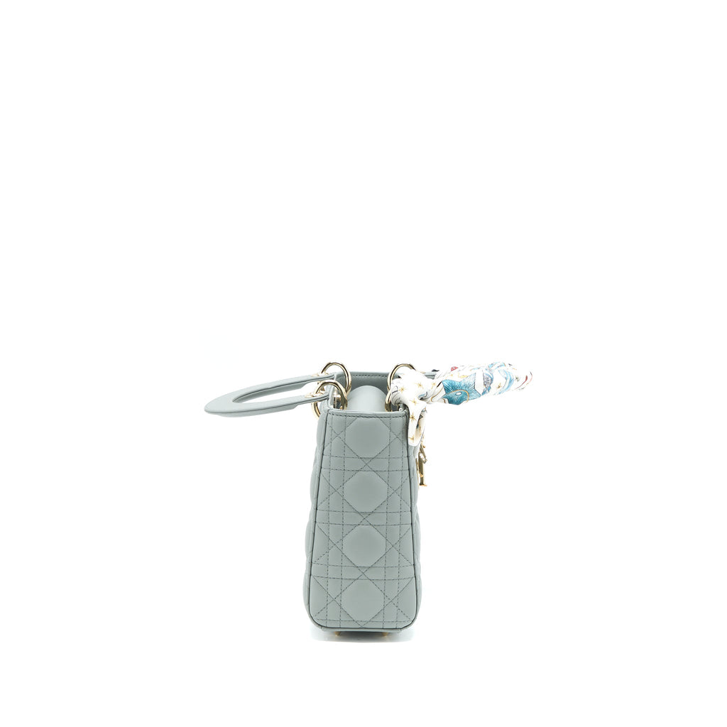 DIOR SMALL LADY DIOR MY ABCDIOR LAMBSKIN CANNAGE GRAY LGHW
