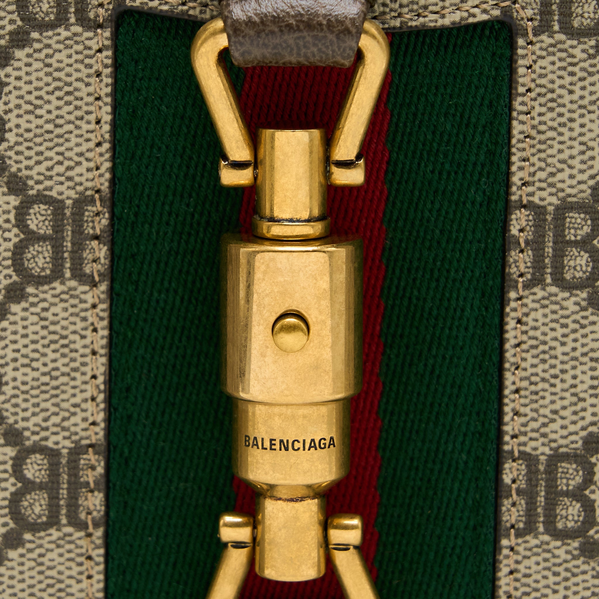 GUCCI/BALENCIAGA JACKIE BAG SUPREME CANVAS AND LEATHER GHW