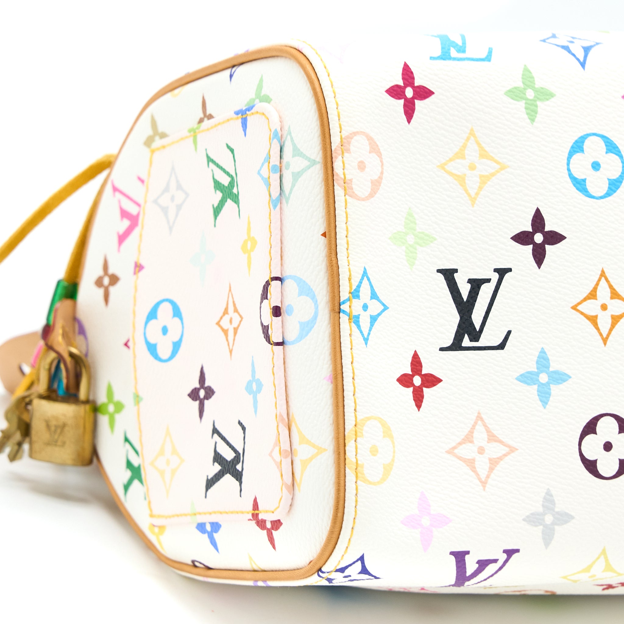 LOUIS VUITTON VINTAGE SPEEDY 25 LIMITED EDITION WHITE/MULTICOLOUR GHW