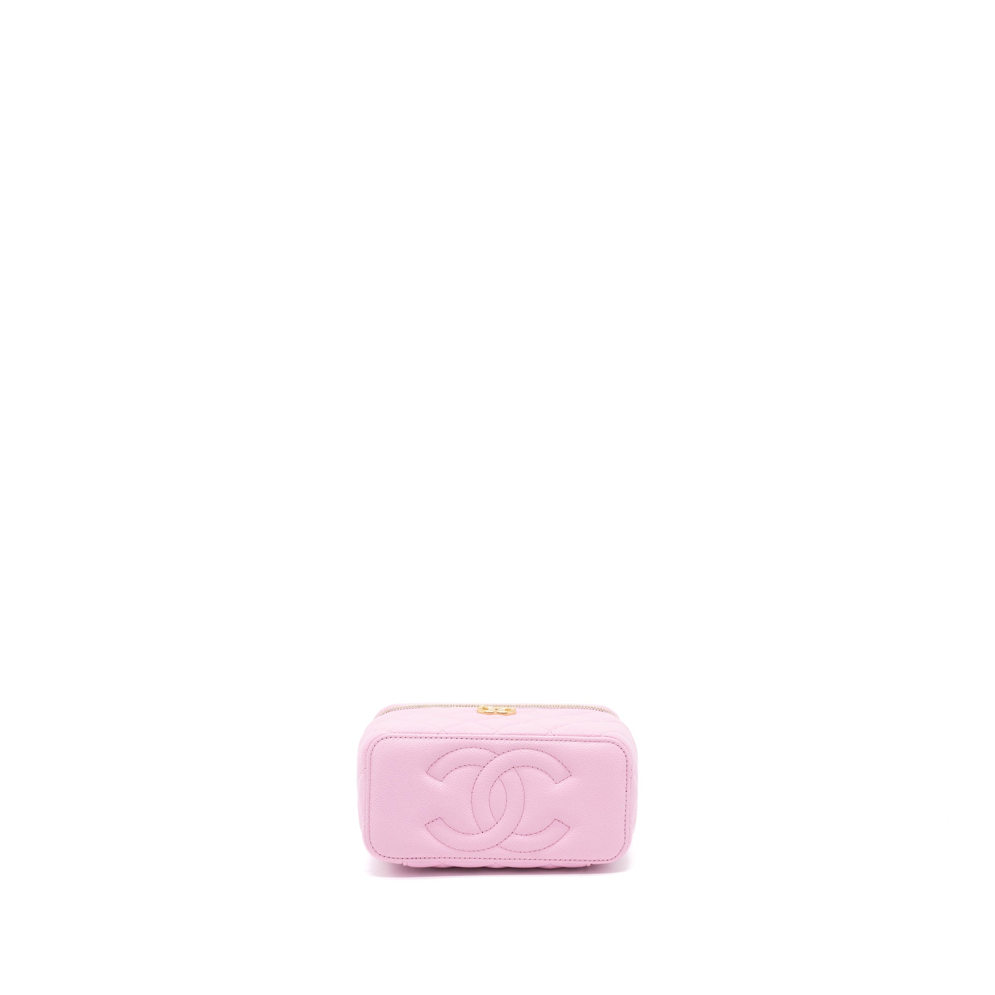 CHANEL 23P COCO LOVE LONG VANITY WITH CHAIN CAVIAR PINK GHW (MICROCHIP)