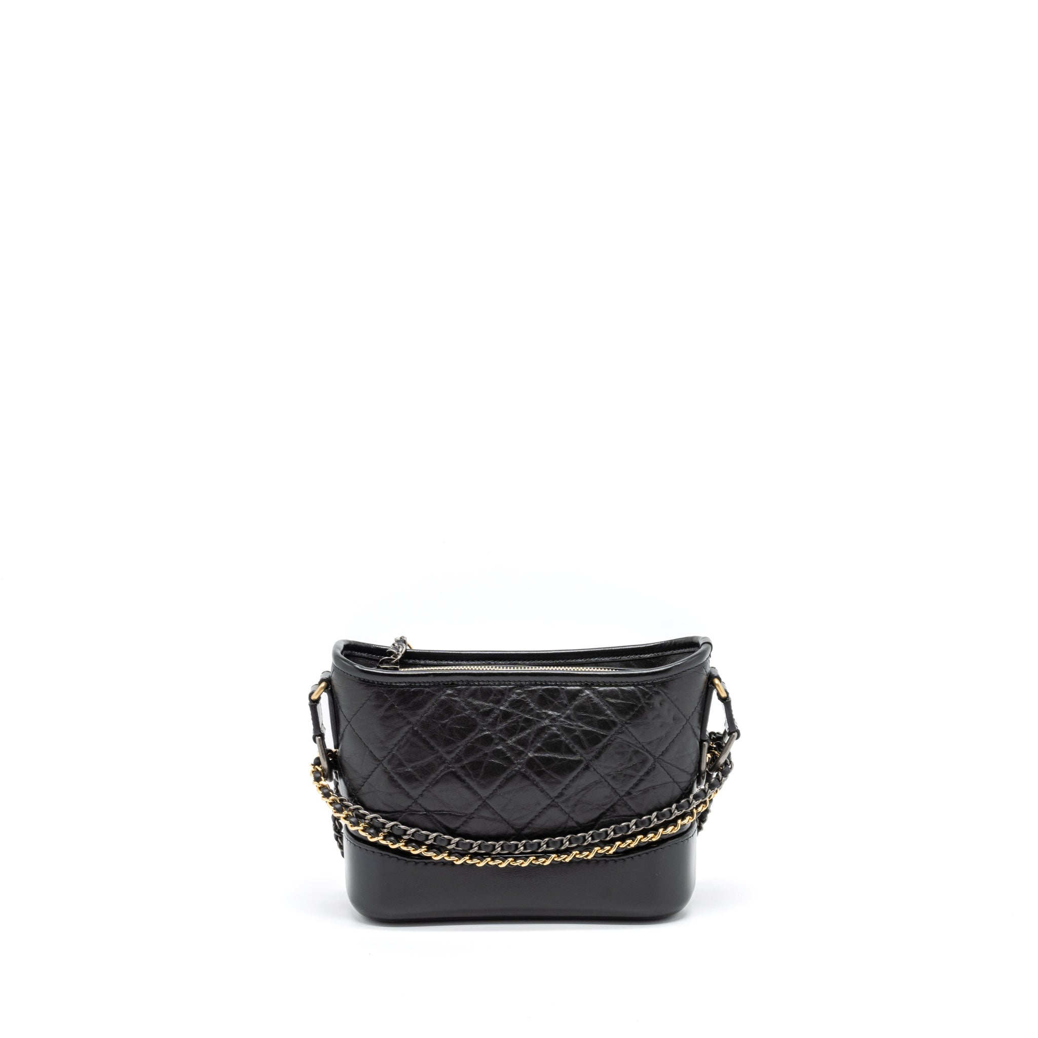 CHANEL SMALL GABRIELLE HOBO BAG AGED CALFSKIN BLACK MULTICOLOUR HARDWARE