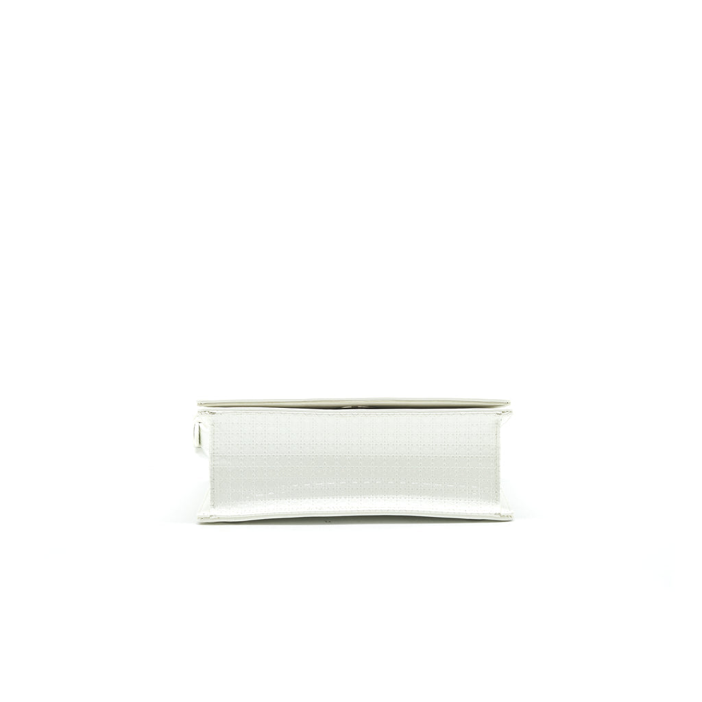 CHRISTIAN DIOR SMALL CANNAGE DIORAMA PATENT LEATHER IN WHITE SHW