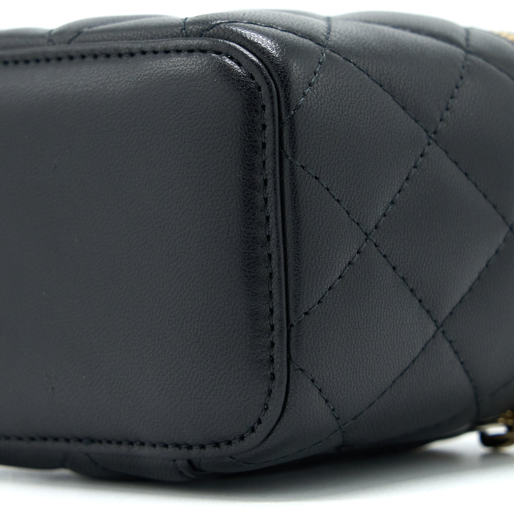 CHANEL PEARL CRUSH MINI VANITY LAMBSKIN BLACK GHW