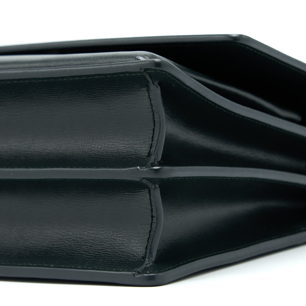 SAINT LAURENT SUNSET CHAIN BAG CALFSKIN DARK GREEN SHW