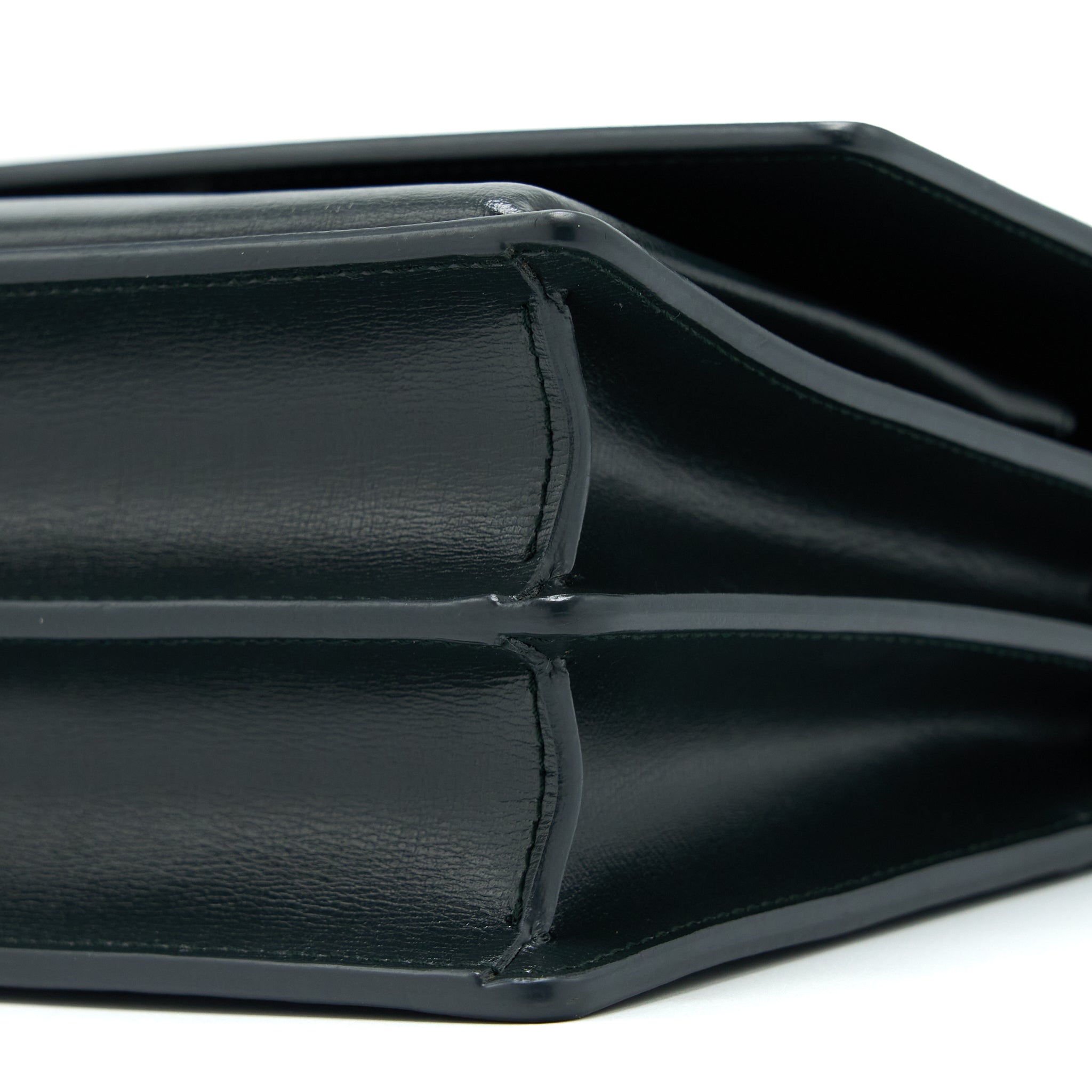 SAINT LAURENT SUNSET CHAIN BAG CALFSKIN DARK GREEN SHW