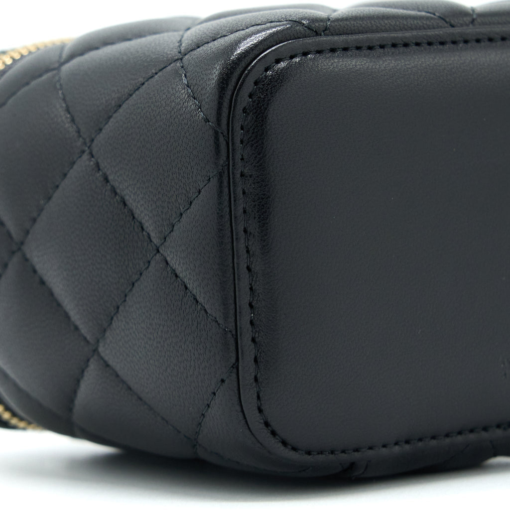 CHANEL PEARL CRUSH MINI VANITY LAMBSKIN BLACK GHW