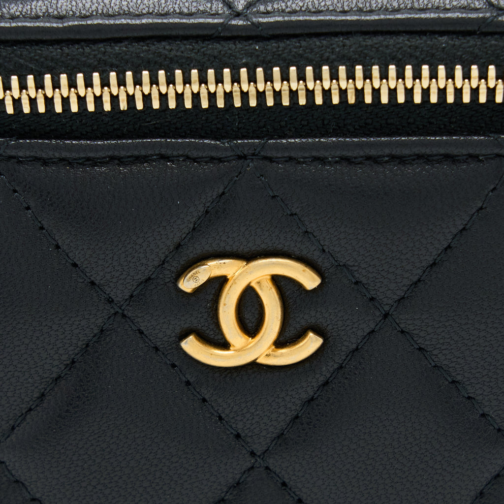 CHANEL PEARL CRUSH MINI VANITY LAMBSKIN BLACK GHW
