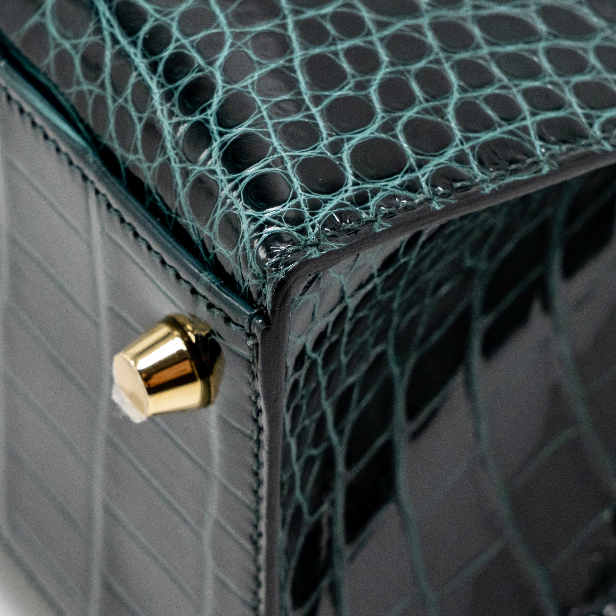 HERMES KELLY 25 SHINY ALLIGATOR MISSISSIPPIENSIS VERT CYPRES GHW