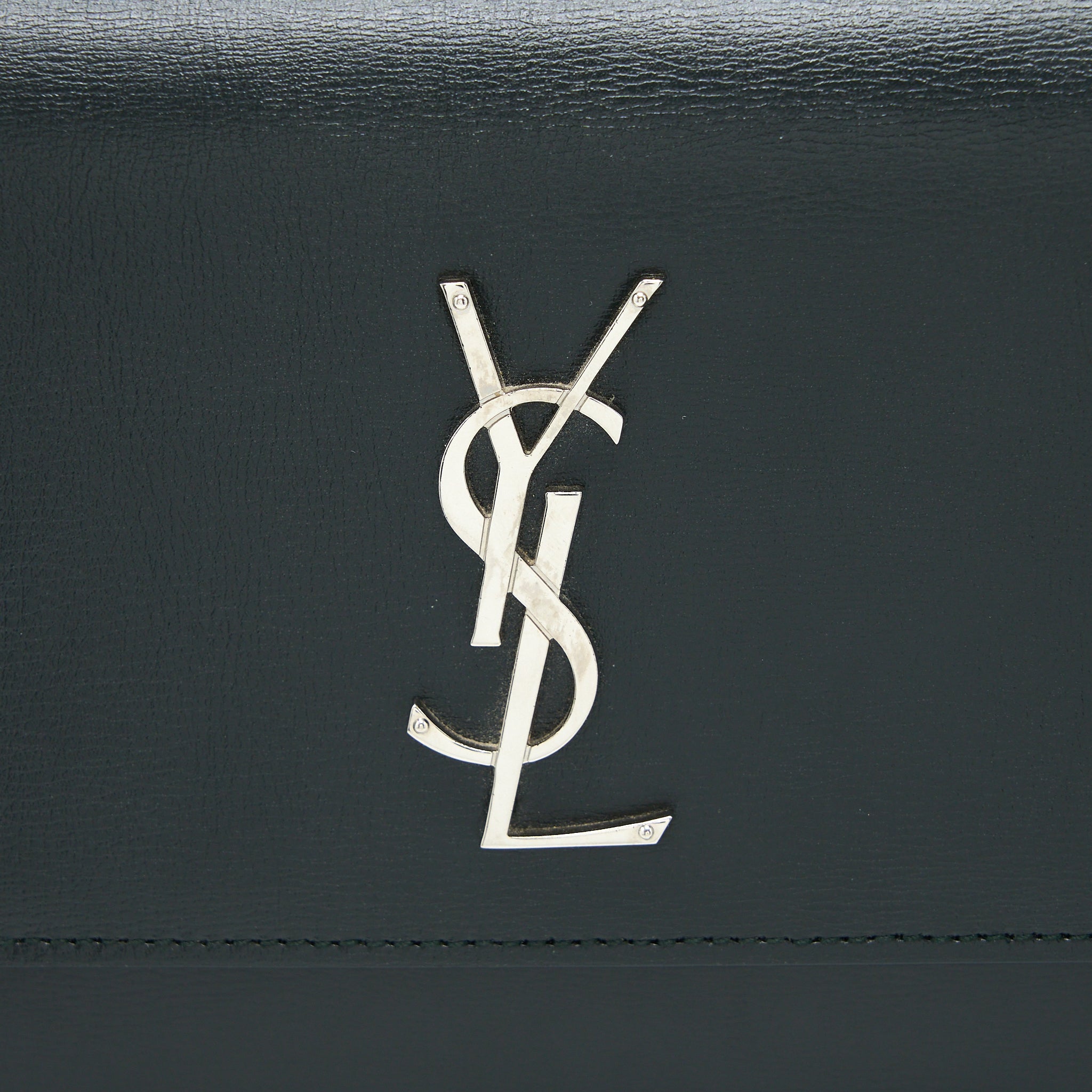 SAINT LAURENT SUNSET CHAIN BAG CALFSKIN DARK GREEN SHW