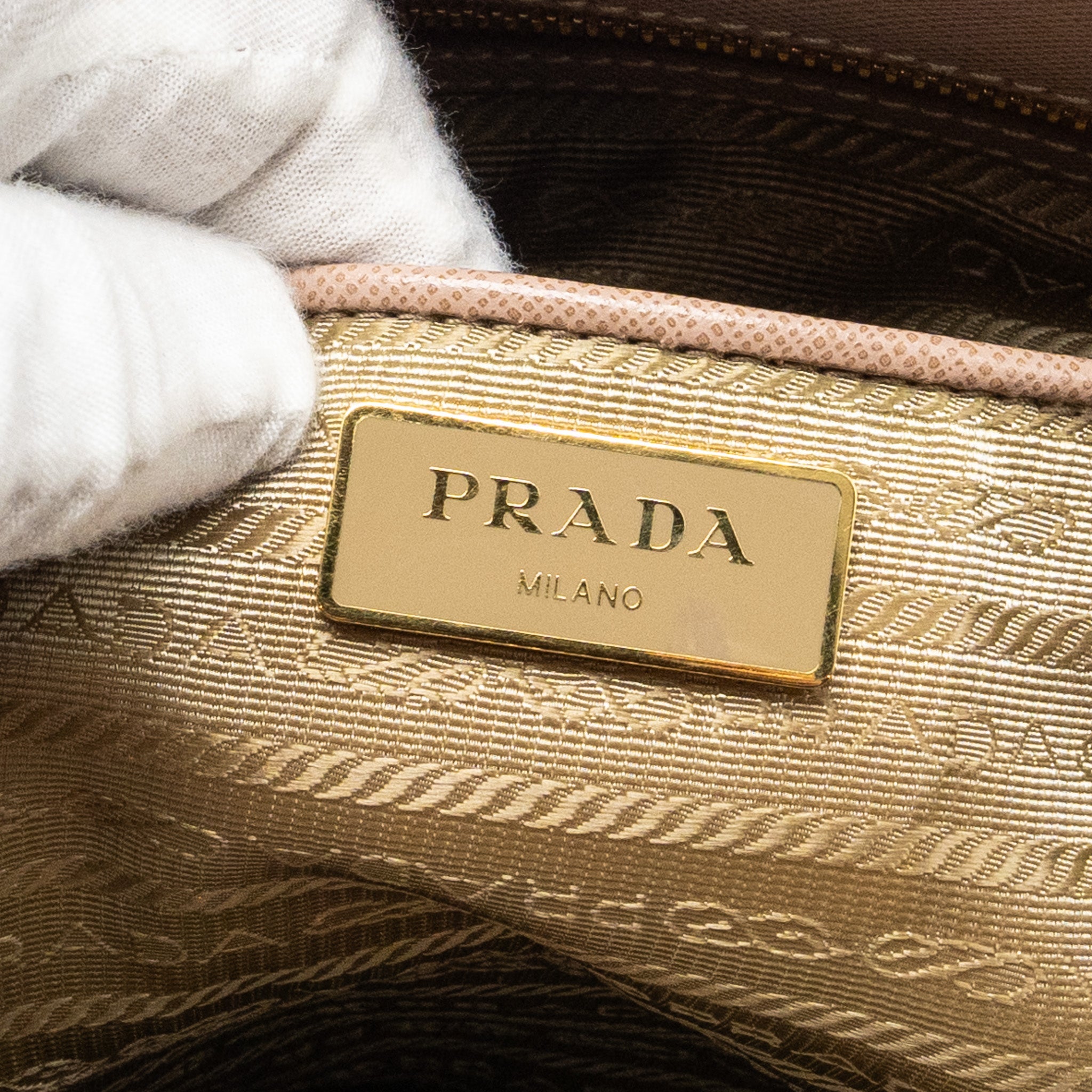 PRADA FUOCO SAFFIANO LUX LEATHER MEDIUM DOUBLE ZIP TOTE LIGHT PINK GHW