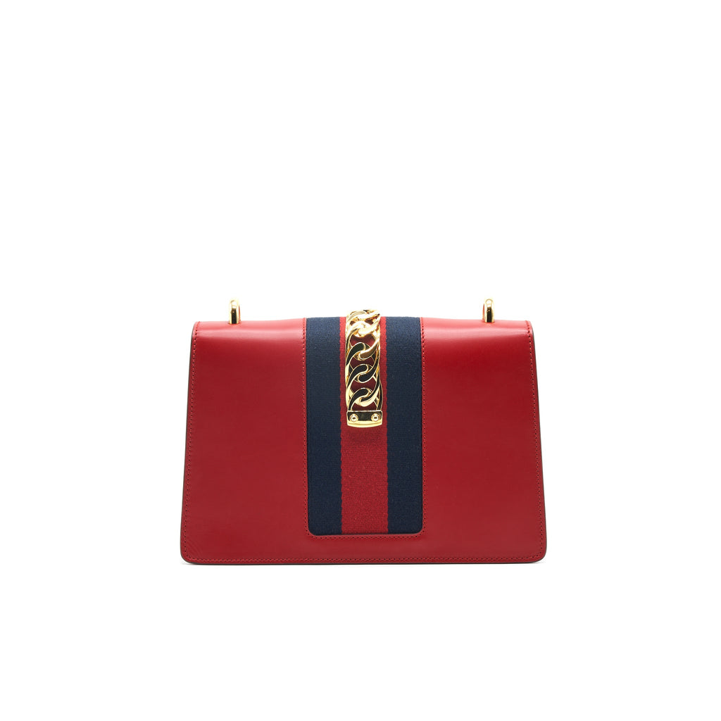 GUCCI SMALL SYLVIE BAG RED WITH GHW