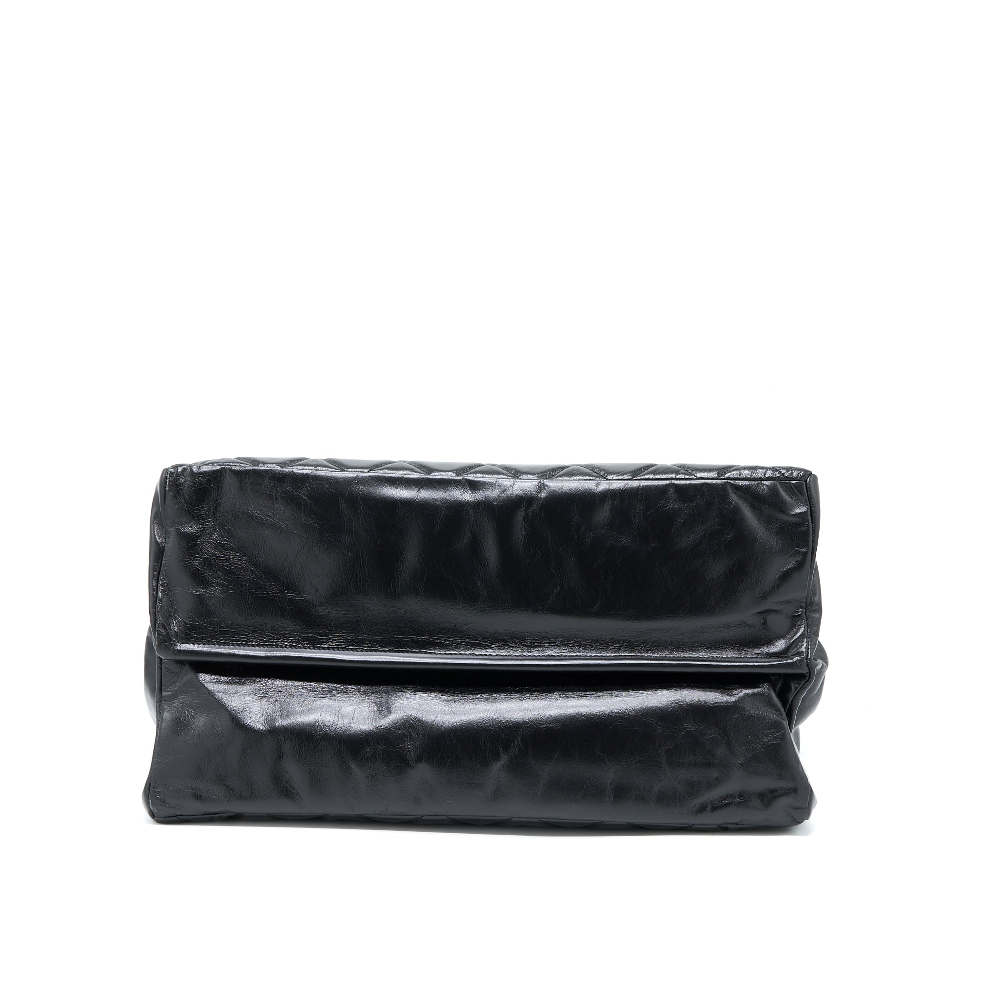 CHANEL LARGE TOTE BAG CALFSKIN BLACK RUTHENIUM HARDWARE