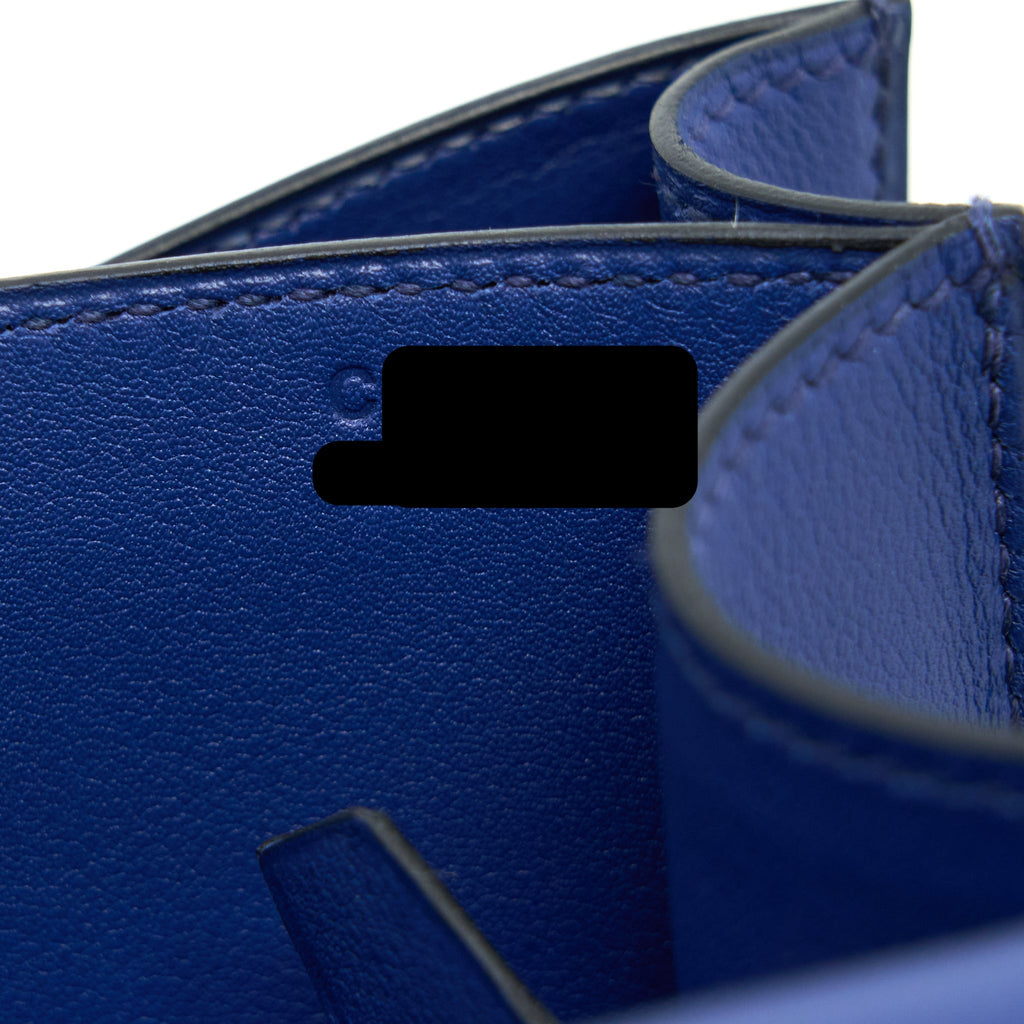 HERMES CONSTANCE 24 SWIFT/TOILE BLACK/BLUE SAPHIR SHW