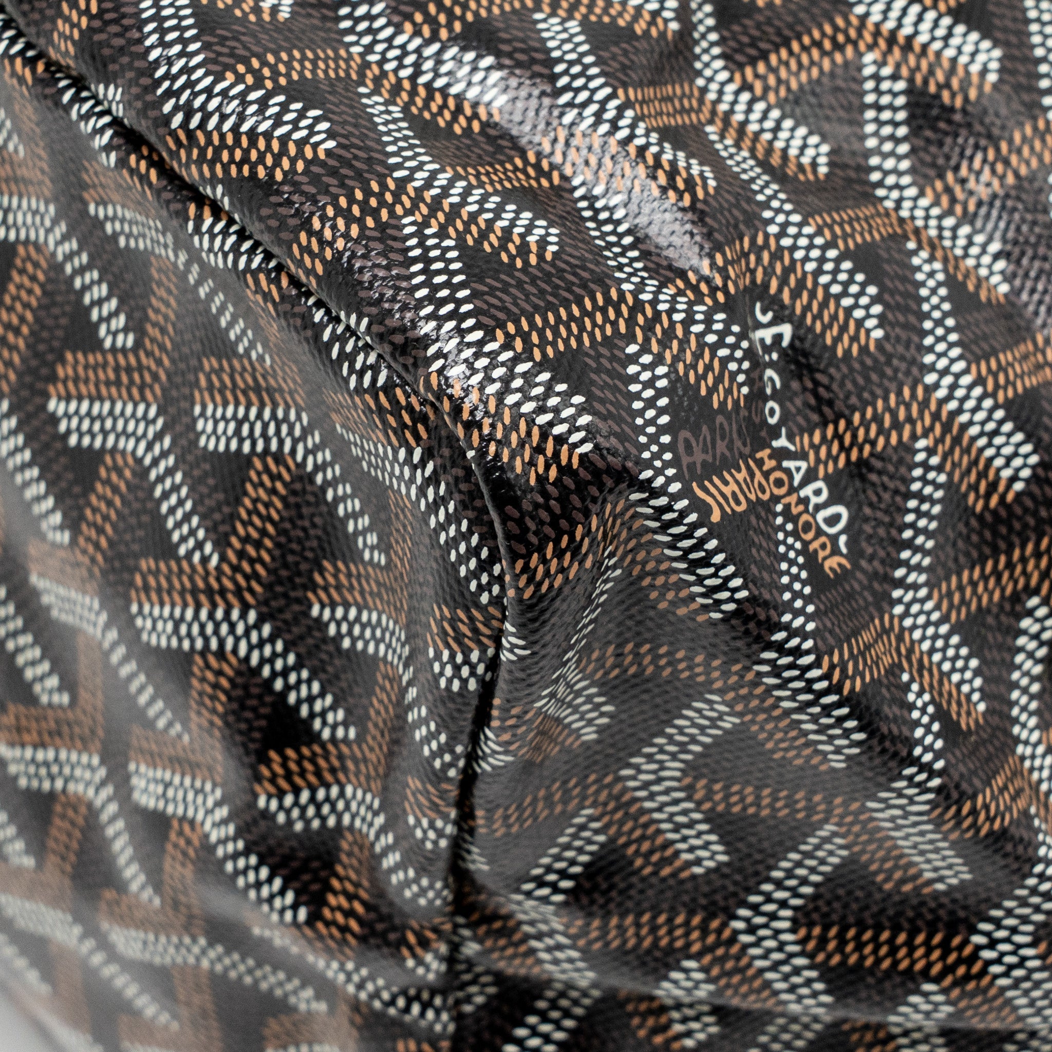 GOYARD SAINT LOUIS PM GOYARDINE CANVAS/CHEVROCHES CALFSKIN BLACK/TAN SHW