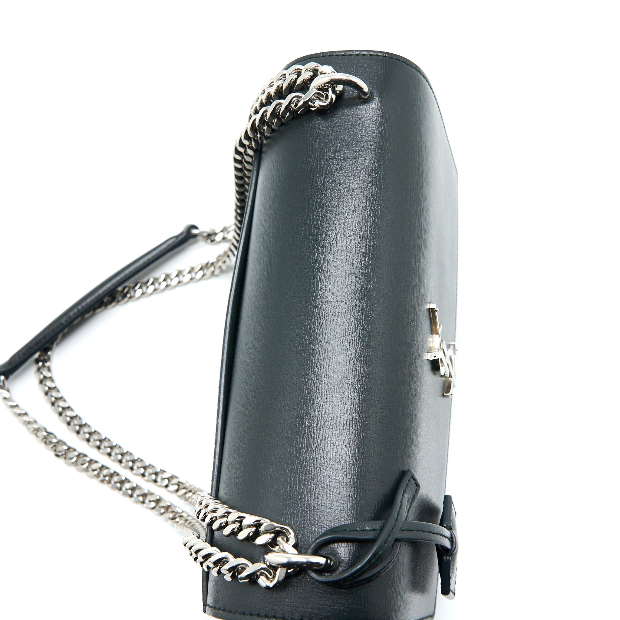 SAINT LAURENT SUNSET CHAIN BAG CALFSKIN DARK GREEN SHW