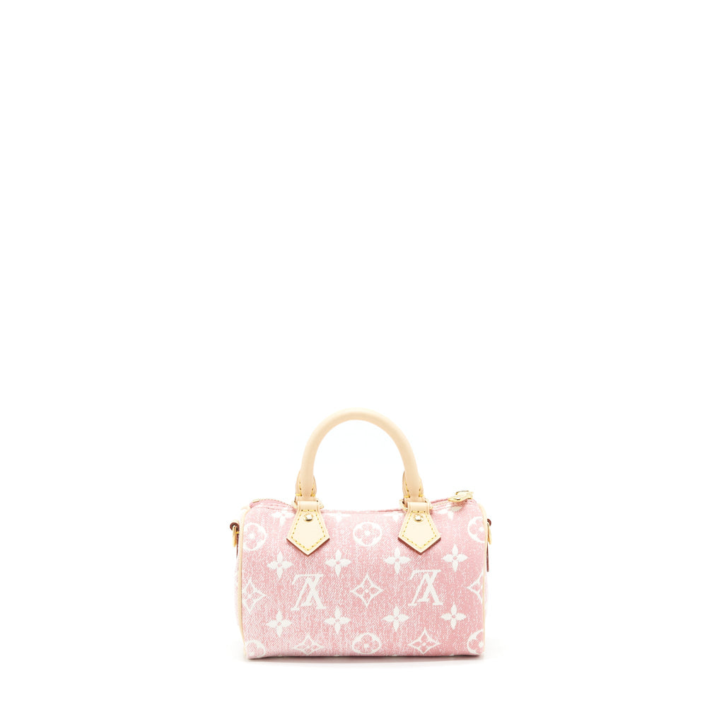 LOUIS VUITTON NANO SPEEDY MONOGRAM JACQUARD DENIM PINK