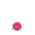 CHANEL ROUND CLUTCH WITH CHAIN FABRIC MULTICOLOUR GHW
