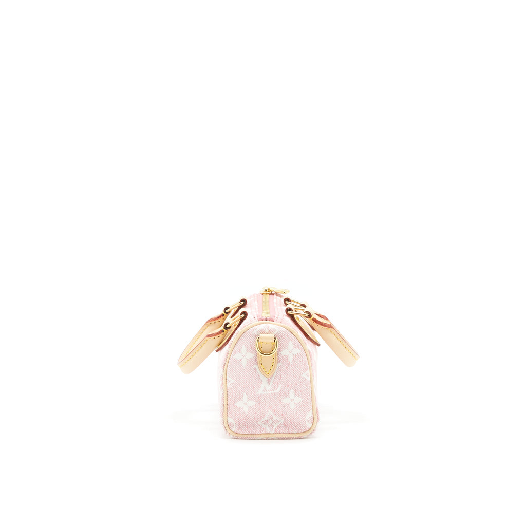 LOUIS VUITTON NANO SPEEDY MONOGRAM JACQUARD DENIM PINK