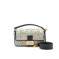 FENDI BAGUETTE ICONIC MEDIUM WHITE RAFFIA BAG MULTICOLOR