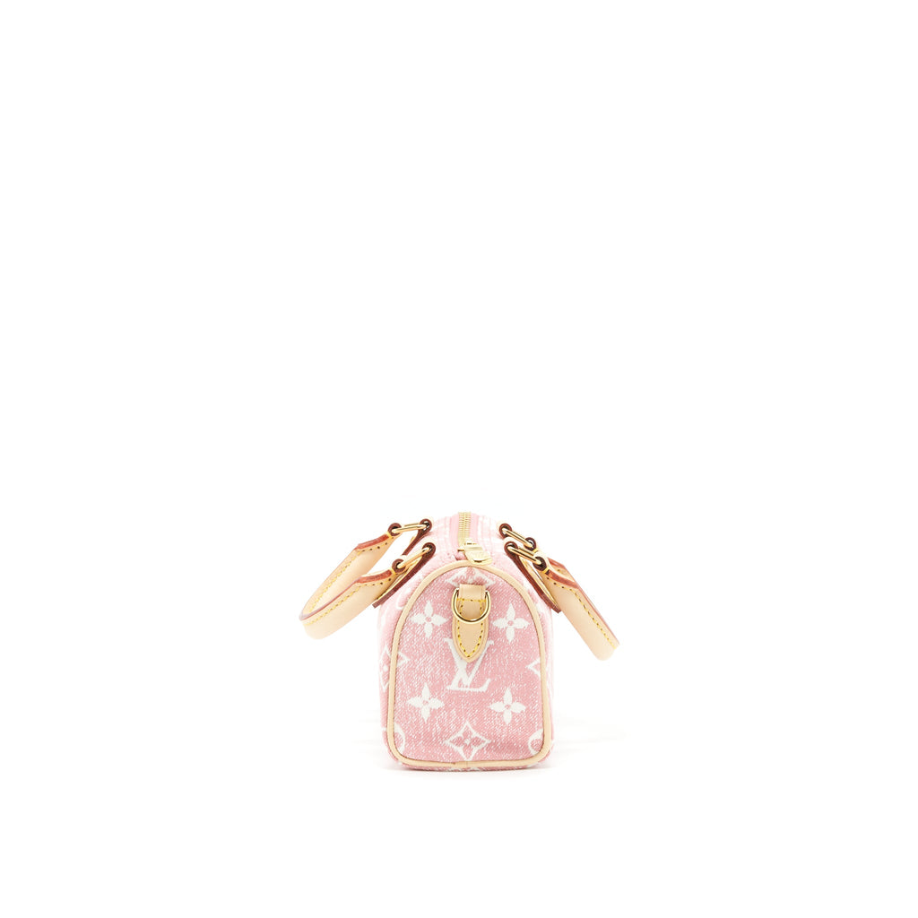 LOUIS VUITTON NANO SPEEDY MONOGRAM JACQUARD DENIM PINK