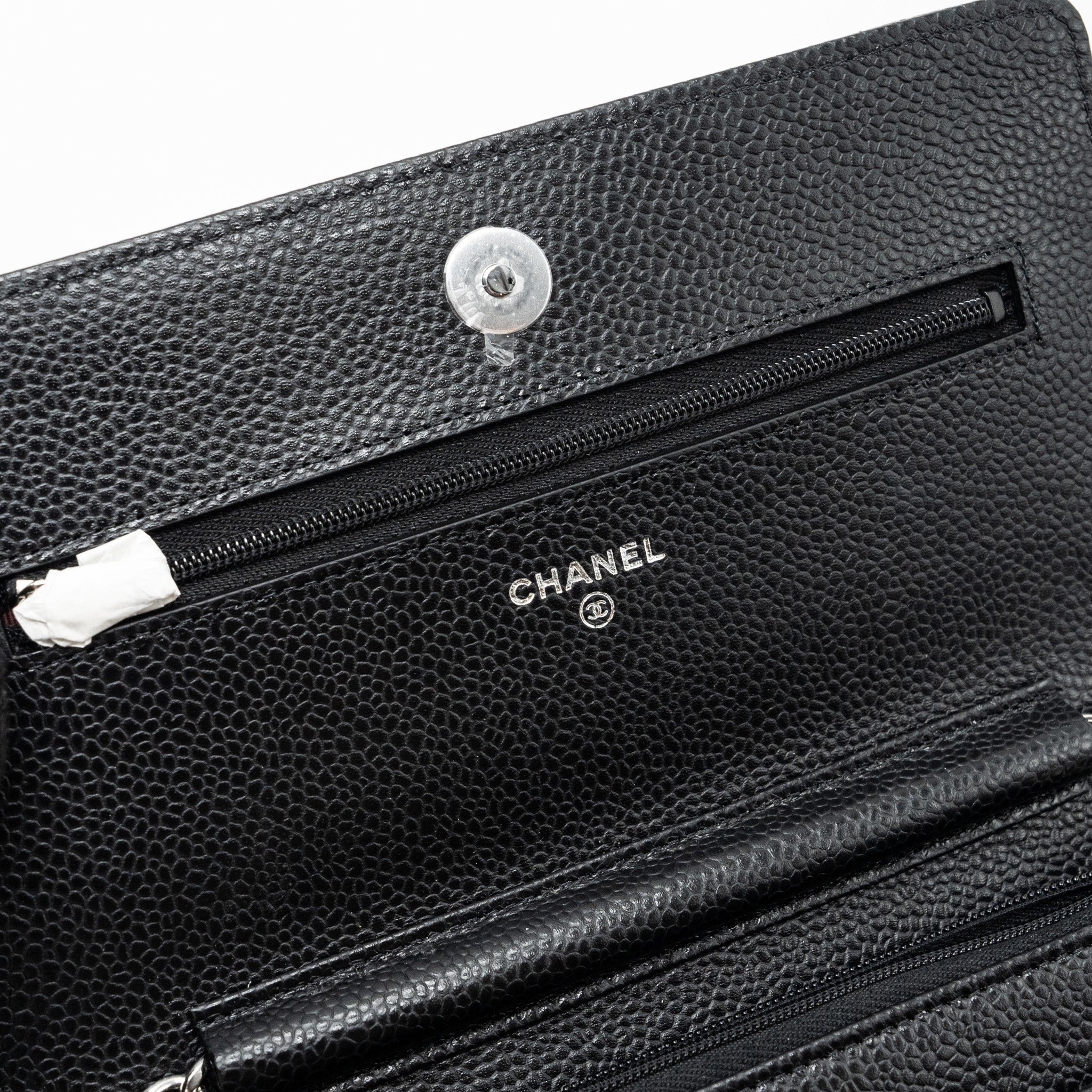 CHANEL CLASSIC WALLET ON CHAIN CAVIAR BLACK SHW (MICROCHIP)