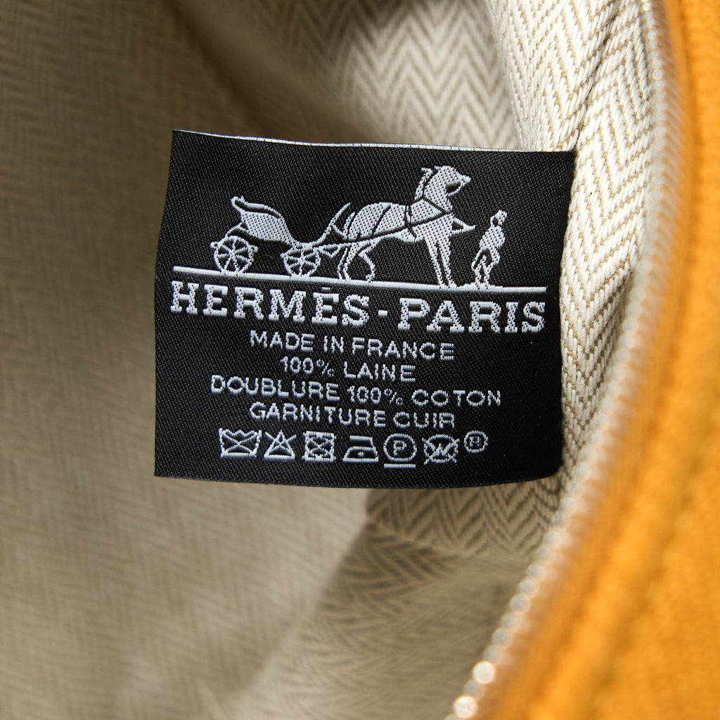 HERMES TROUSSE DE TOILETTE BRIDE PM WOOL OCRE SHW