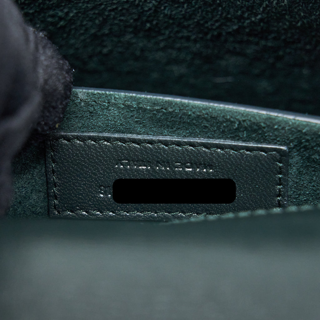 SAINT LAURENT SUNSET CHAIN BAG CALFSKIN DARK GREEN SHW