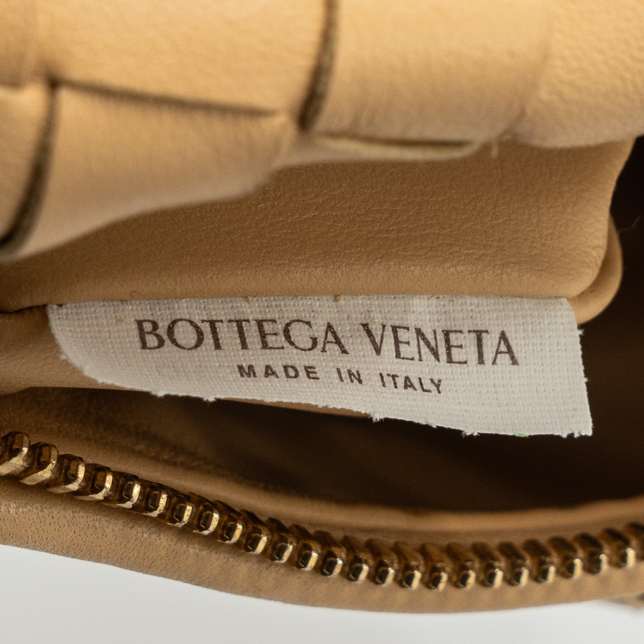 BOTTEGA VENETA MINI JODIE LEATHER BEIGE GHW